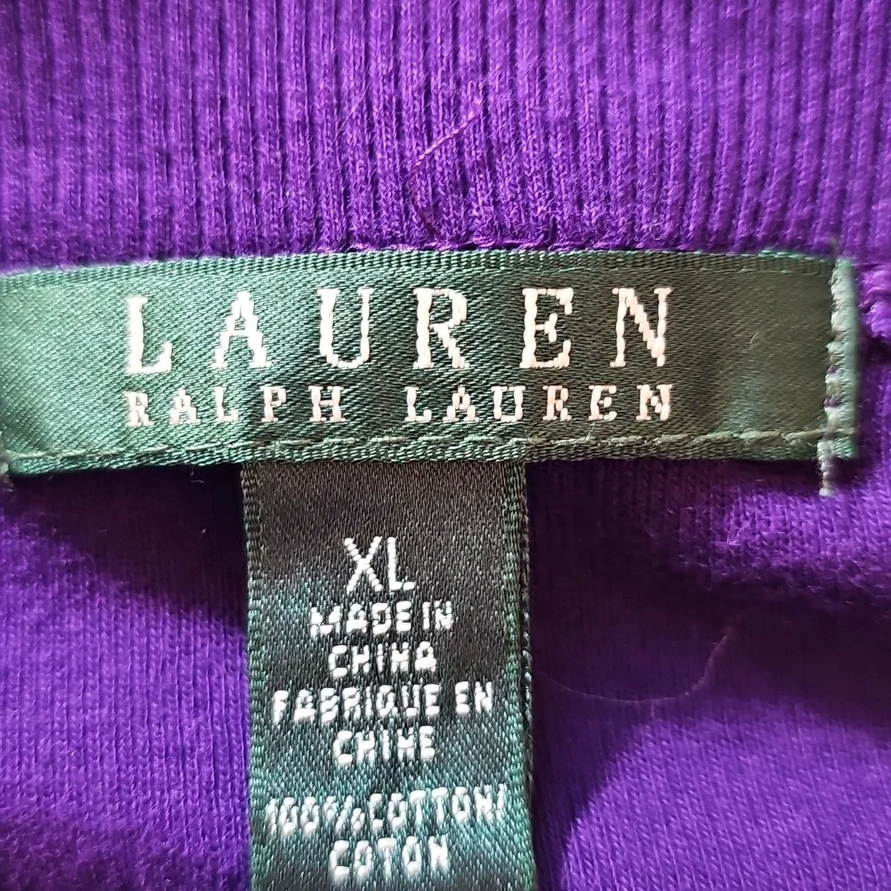 Ralph Lauren Purple and Black. Boat Neck 3/4 Sleeves‎ Sweater Sz XL